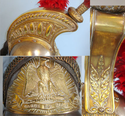  French ‘Garde De Paris’ Cuirassier Cavalry Officer’s Helmet With Red Feather & R 1 Of ONLY 1000 MADE, NAPOLEONIC ERA 1802-1813 French ‘Garde De Paris’ Cuirassier Clothing