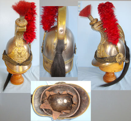 French ‘Garde De Paris’ Cuirassier Cavalry Officer’s Helmet With Red Feather & R 1 Of ONLY 1000 MADE, NAPOLEONIC ERA 1802-1813 French ‘Garde De Paris’ Cuirassier Clothing