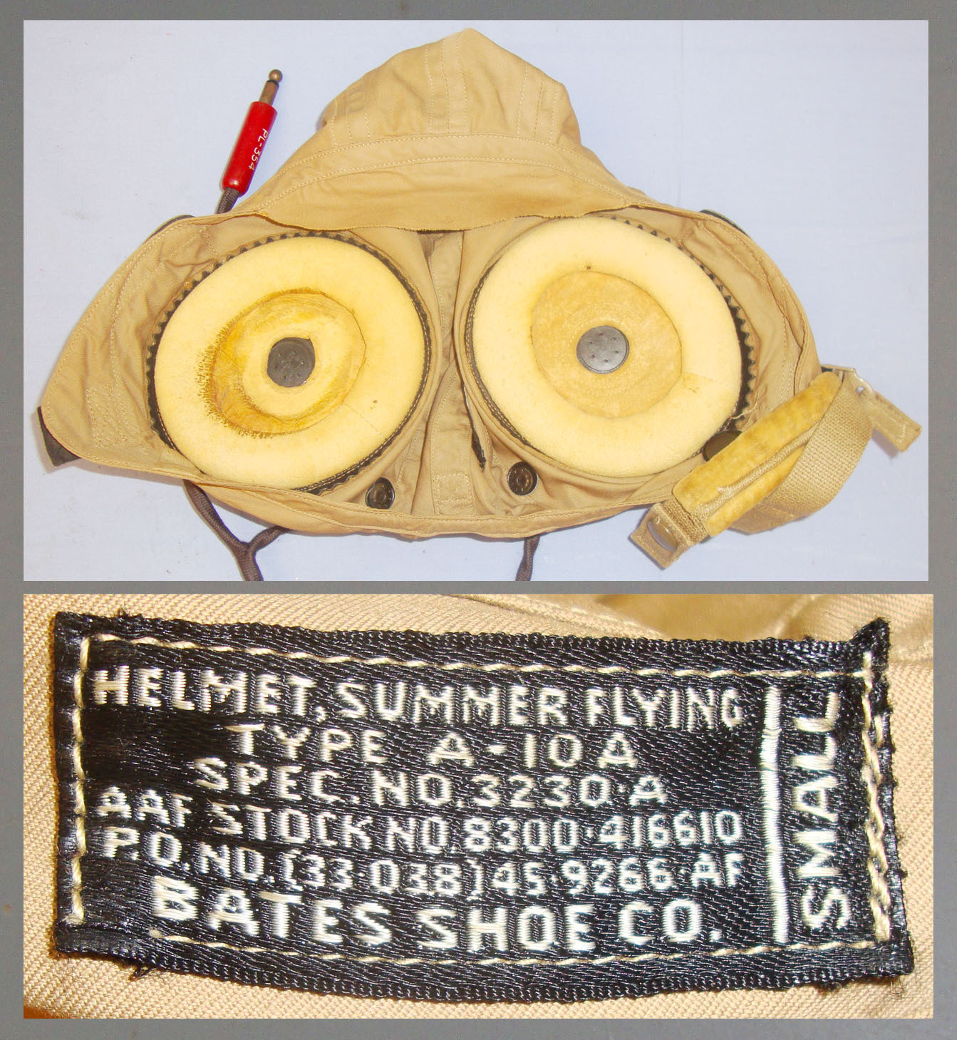  Excellent WWII US Army Air Forces A-10A Summer Flying Helmet with Full Wiring Looms. 20980. Excellent WWII US Army Air Forces A-10A Summer Flying Helmet with Full Wiring Looms. 20980. Clothing
