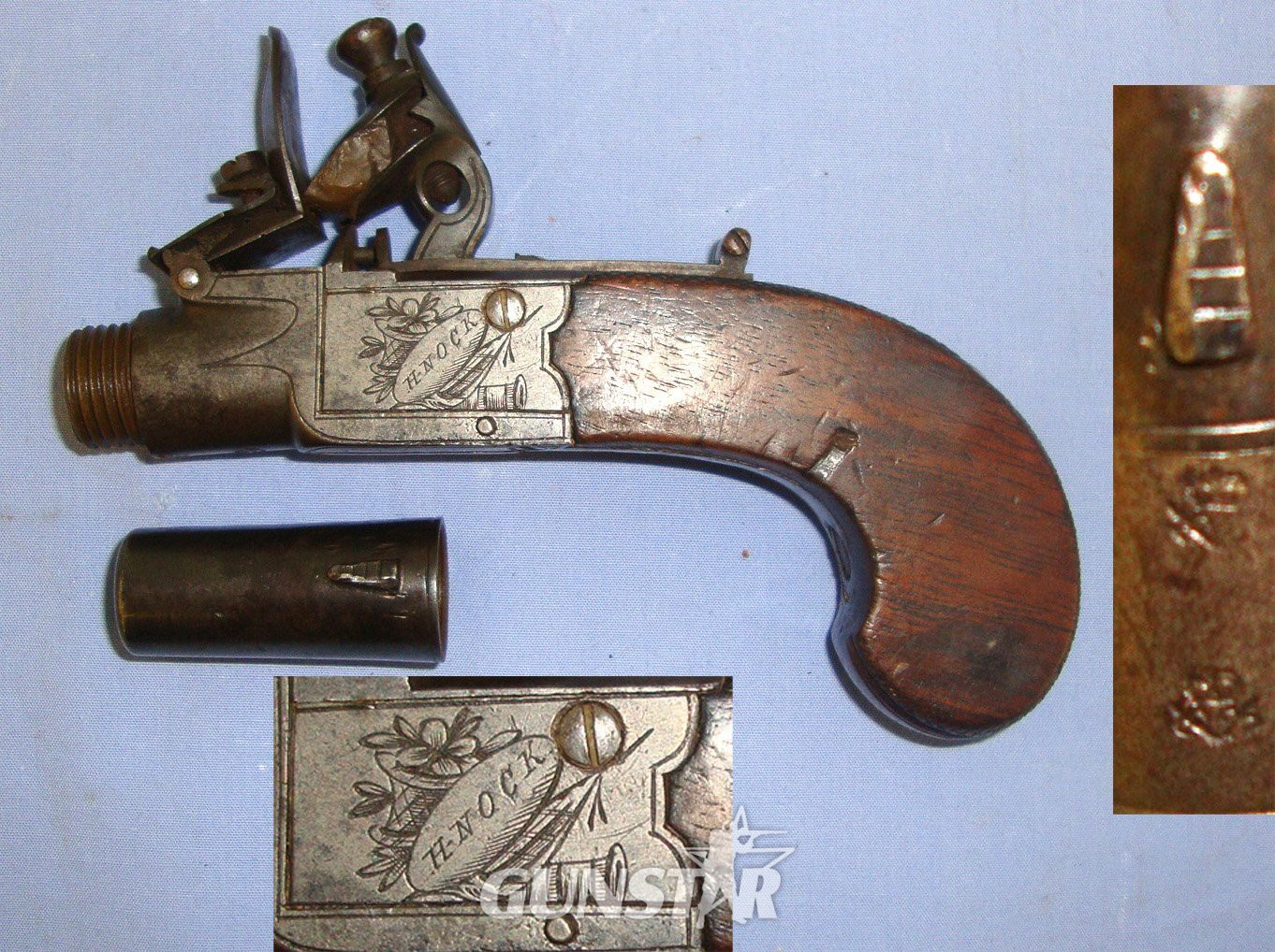 H. Nock With Safety Bolt, Screw Off Barrel & Folding Concealed Trigger. Sn 21681:13 .50 Cal Muzzleloader Muzzleloader