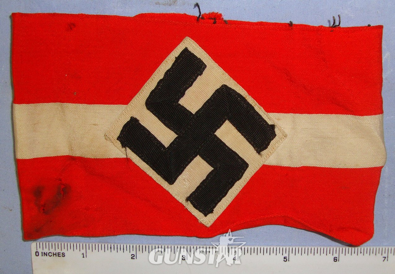 AS FOUND**Original WW2 Nazi German Hitler Youth (HJ) 4 Piece Construction Armband. N 158  Antique & Militaria