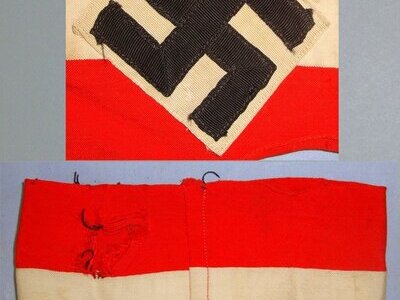 AS FOUND**Original WW2 Nazi German Hitler Youth (HJ) 4 Piece Construction Armband. N 158  Antique & Militaria