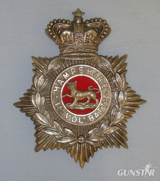 Victorian Hampshire 1st Volunteer Battalion O/R’s White Metal Helmet Plate. BA 9 Victorian Hampshire 1st Volunteer Battalion O/R’s White Metal Helmet Plate. Antique & Militaria in 