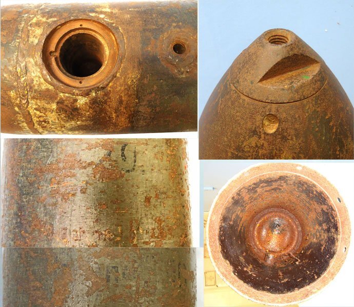 INERT DEACTIVATED. WW2, Rare, German, 50kg Blitzlichtbombe Bl C-50 Photoflash Bomb & Number 9 Electrical Time Fuze. - O 2159 50kg Blitzlichtbombe Bl C-50 Photoflash Bomb & Number 9 Electrical Time Fuze. - O 2159  Other Ammunition