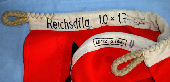 Kress St Tonis MINT, ORIGINAL, WW2, Nazi Kriegsmarine 'E' Boat Flag With Kriegsmarine & Size Ma Antique & Militaria