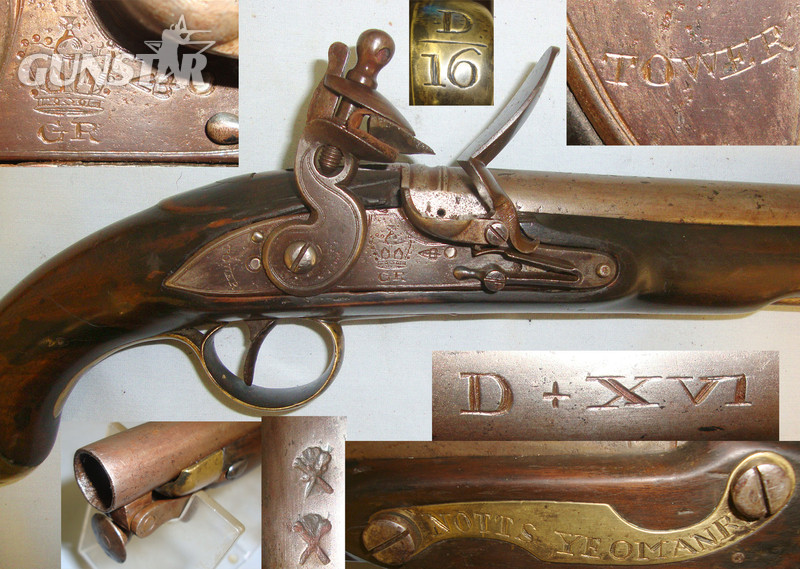 Royal Small Arms Factory (Enfield) To The 16th Queens Light Dragoons (Burgoyne\\\\\\\'s Light Horse) & Later Issued To The Nottinghamshire Yeomanry (Cavalry) With Regulation Brass Fittings .65 Cal Muzzleloader Muzzleloader