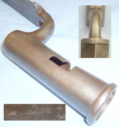 British Pattern 1842 Socket Bayonet for Percussion Musket Manufactured by Roe, John & Son. BAYO 614. Bayonet