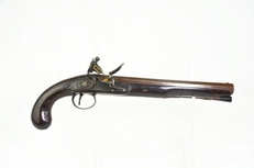 A Fine Damascus Barrel Duelling Flintlock By Bass Of London Pistol None Muzzleloader