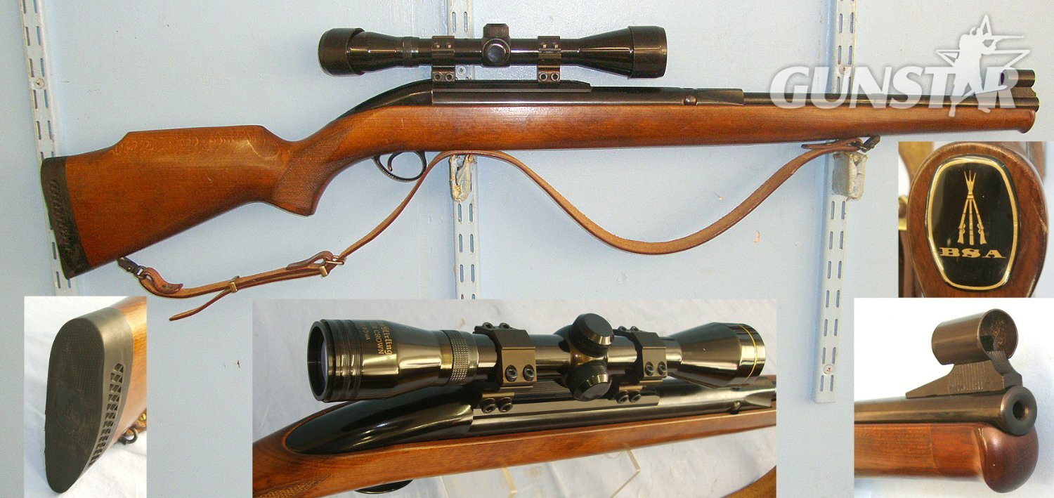MINT**BSA Stutzen Airsporter .22 Calibre Under Lever Air Rifle With Nikko Stirling Silver Crown 6x40 WA Telescopic Sight & Leather Sling. Sn 23536 air rifle .22 in 