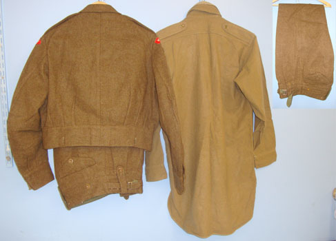 Palestine Service British WD Kings Own Regt Battledress Blouson Jacket Campaign  Palestine Service British WD Kings Own Regt Battledress Blouson Jacket Campaign  Clothing