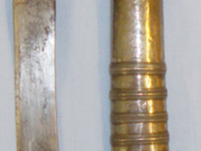 South East Asian ‘Dha’ with Polished Bone Handle and Scabbard. ED 2703. Knive