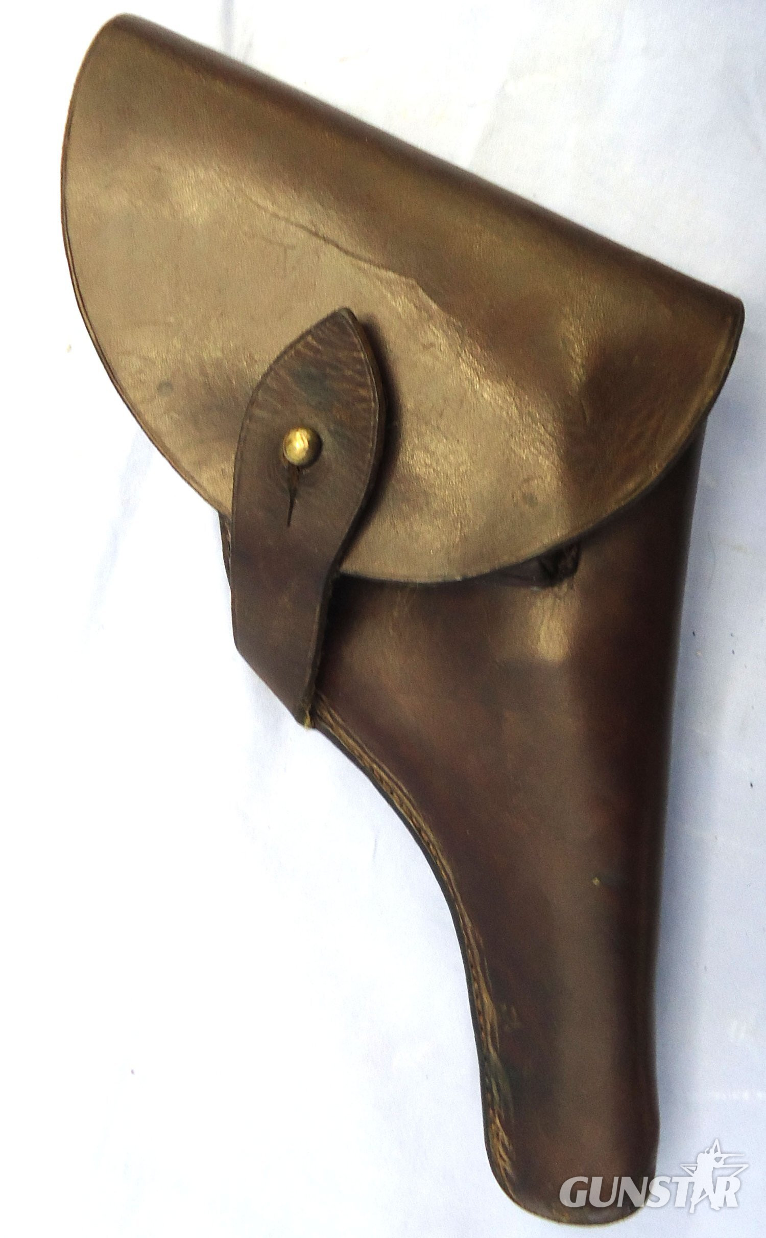 Military Brown Leather Flap Belt Holster for a Revolver with Press Stud Flap for Ammunition Compartment. MISC 1017 - Military Brown Leather Flap Belt Holster for a Revolver with Press Stud Flap for Ammunition Compartment. MISC 1017 - Care & Storage - {CATEGORY} in 