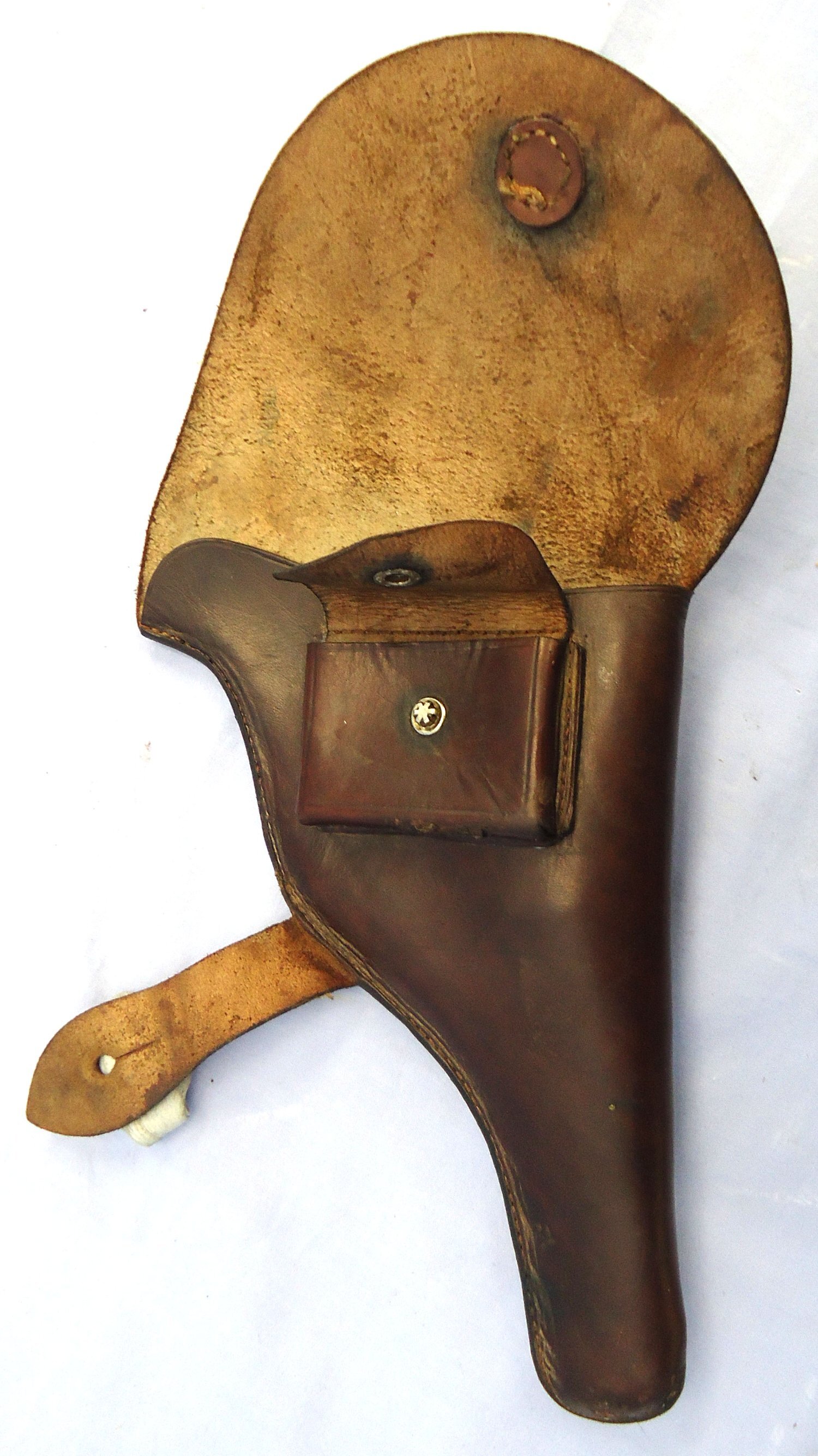Military Brown Leather Flap Belt Holster for a Revolver with Press Stud Flap for Ammunition Compartment. MISC 1017 - Military Brown Leather Flap Belt Holster for a Revolver with Press Stud Flap for Ammunition Compartment. MISC 1017 - Care & Storage 