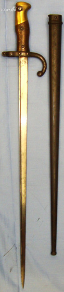 1876 Dated French Model 1874 Gras Sword Bayonet with Scabbard. BAYO 6264. in 