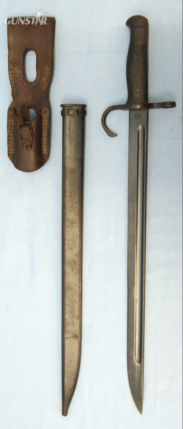 WW2, Japanese Arisaka Type 30 Bayonet By Nagoya Arsenal, Scabbard & Leather Frog. - BAYO 267 Bayonet - {CATEGORY}