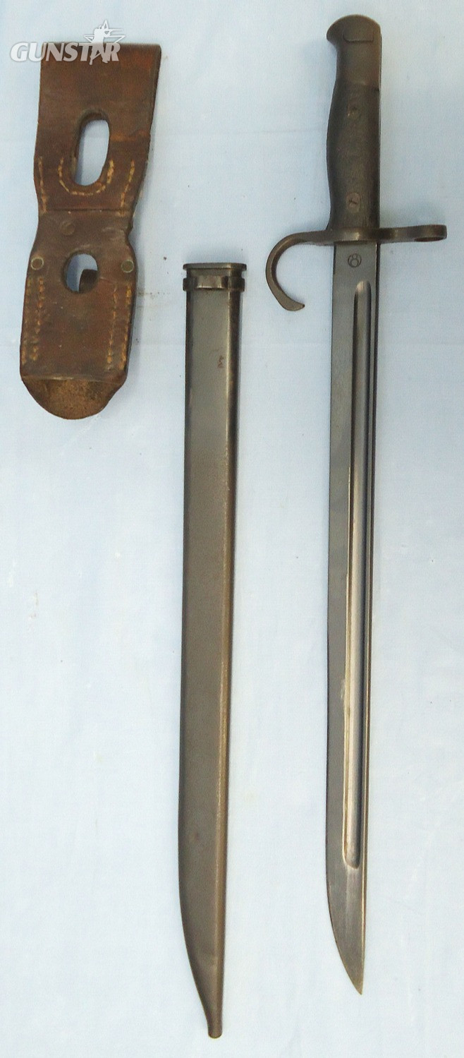 {CATEGORY} - WW2, Japanese Arisaka Type 30 Bayonet By Nagoya Arsenal, Scabbard & Leather Frog. - BAYO 267 Bayonet