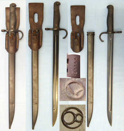 WW2, Japanese Arisaka Type 30 Bayonet By Nagoya Arsenal, Scabbard & Leather Frog. - BAYO 267 Bayonet