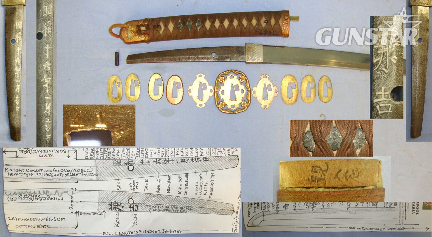 WW2 JANUARY 1941 LUCKY DAY**Japanese Army Officer’s Type 98 Gunto Gendaito Traditionally Hand Forged Katana Sword With Smith Signed & Dated Tang ‘KANE YOSHI’, With Rare To See Signed Tsuka Hilt, Scabbard & Expert Assessment. Sn 22732 Sword in 