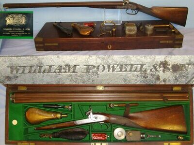 William Powell & Son Percussion Sporting Shotgun & Accessories. A 1092 Muzzleloader 14 Bore/gauge
