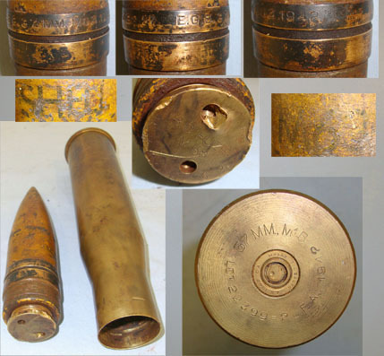  INERT DEACTIVATED, WW2 U.S. 1942 37mm Base Fused M16 Tank / Anti Tank HE Round INERT DEACTIVATED, WW2 U.S. 1942 37mm Base Fused M16 Tank / Anti Tank HE Round Antique & Militaria
