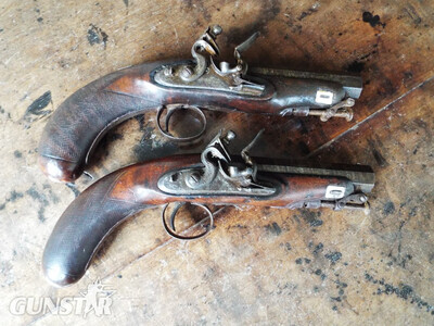 Wilson of London Flintlock overcoat pistols .47 Cal Muzzleloader Muzzleloader