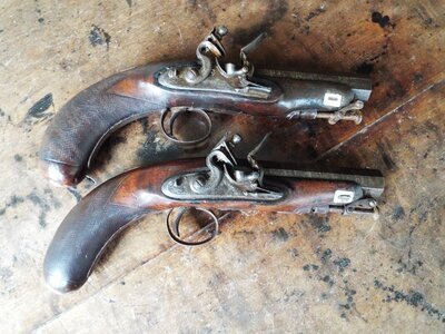 Wilson of London Flintlock overcoat pistols .47 Cal Muzzleloader Muzzleloader