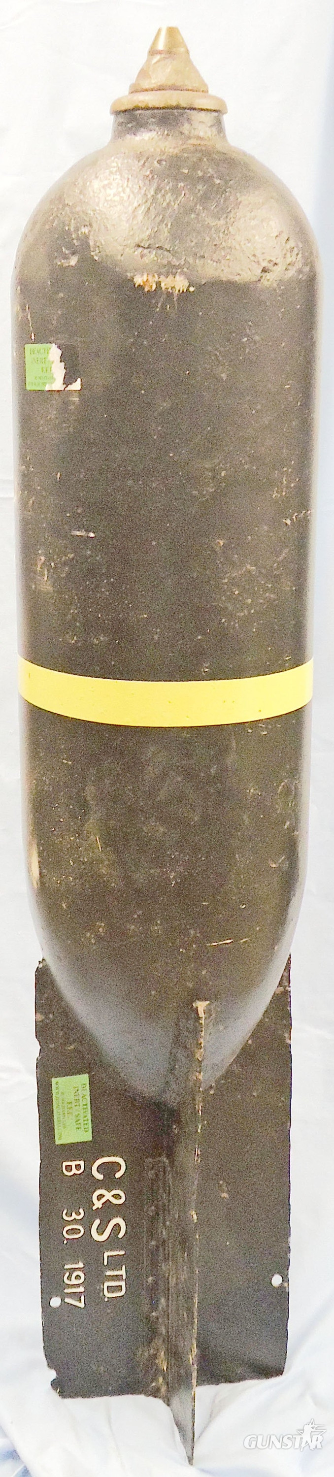 INERT DEACTIVATED. Original, British, High Explosive (HE) 9.45 Inch Heavy Trench Mortor (Flying Pig) & Number 34 Direct Action Fuze. - O 2240 INERT DEACTIVATED. Original, British, High Explosive (HE) 9.45 Inch Heavy Trench Mortor (Flying Pig) & Number 34 Direct Action Fuze. - O 2240  Other Ammunition - {CATEGORY} in 