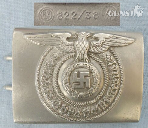 Rare* Waffen-SS Aluminium Belt Buckle Marked RZM 822/38 SS by Manufacturer Richard Sieper & Son or C.T. Dicke Etc.  MISC 1021. Rare* Waffen-SS steel Belt Buckle Marked RZM 822/38 SS by Manufacturer Richard Sieper & Son or C.T. Dicke Etc.  MISC 1021.  Antique & Militaria in 