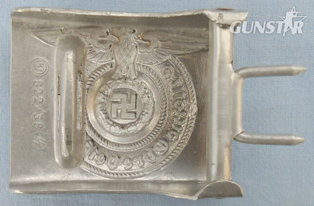  Rare* Waffen-SS Aluminium Belt Buckle Marked RZM 822/38 SS by Manufacturer Richard Sieper & Son or C.T. Dicke Etc.  MISC 1021. Rare* Waffen-SS steel Belt Buckle Marked RZM 822/38 SS by Manufacturer Richard Sieper & Son or C.T. Dicke Etc.  MISC 1021.  Antique & Militaria