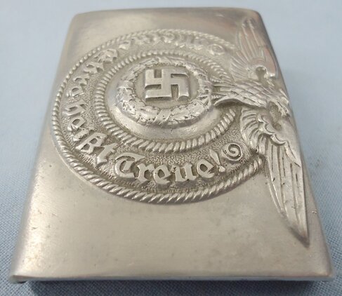 Rare* Waffen-SS Aluminium Belt Buckle Marked RZM 822/38 SS by Manufacturer Richard Sieper & Son or C.T. Dicke Etc.  MISC 1021. Rare* Waffen-SS steel Belt Buckle Marked RZM 822/38 SS by Manufacturer Richard Sieper & Son or C.T. Dicke Etc.  MISC 1021.  Antique & Militaria