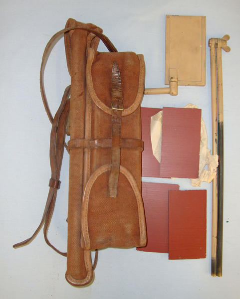  WW1 Era British Officers Private Purchase Extendable Folding Trench Periscope Mirror With Canvas & Leather Trimmed Pouch W Other Accessory
