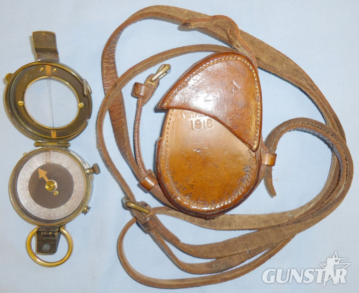 WWI 1917 British Officer\'s French Limited Mk VIII Verners Pattern Military Marching Compass and Leather 1918 Dated case by T.J. Dutfield Ltd . OPT 809. WWI 1917 British Officer's French Limited Mk VIII Verners Pattern Military Marching Compass and Leather 1918 Dated case by T.J. Dutfield Ltd . OPT 809.  Antique & Militaria in 