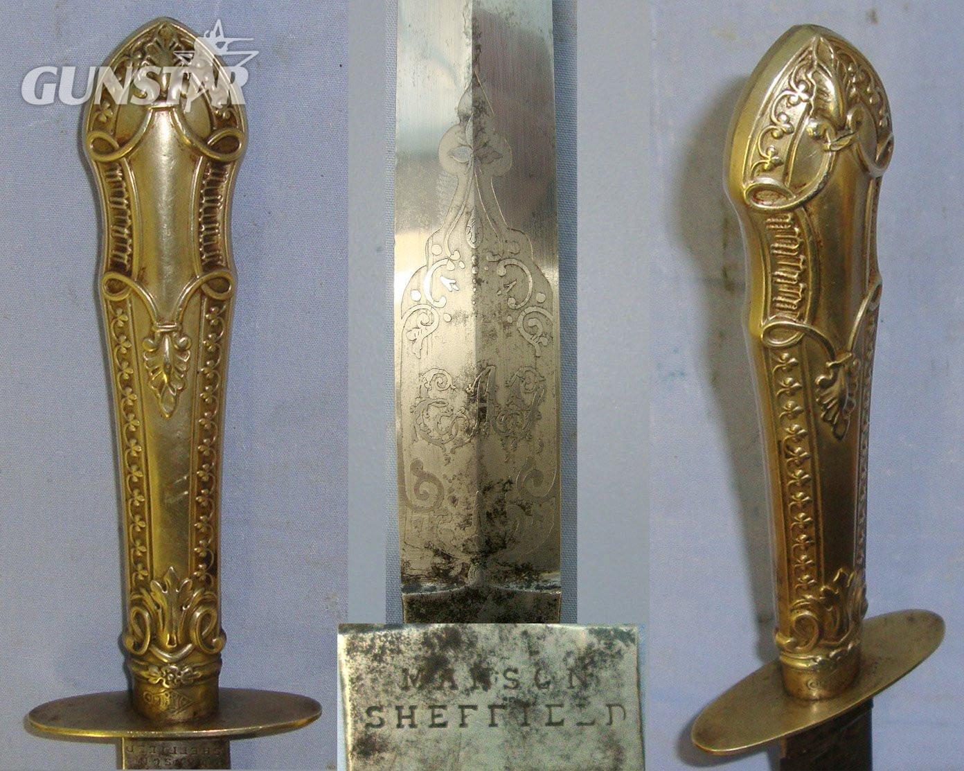 AMERICAN CIVIL WAR ERA**& JOHN WILKES BOOTH ASSASSINATION OF PRESIDENT LINCOLN CONNECTIONS**Manson Sheffield (Most Likely A U.S. Import Agent) German Silver Cutlery Hilt Spear Point Bowie Knife With Etched ‘EAG’ Monogram Panel Blade & Open Top Scabbar Knive