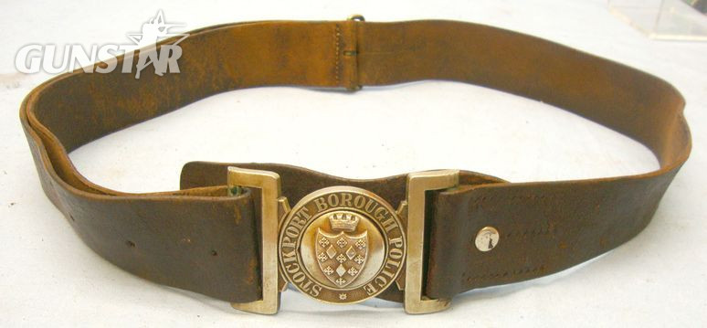 Stockport Borough Police Constable's & Sergeant's Leather Belt With Constabulary Victorian English Stockport Borough Police Constable's & Sergeant's Leather Belt Clothing in 