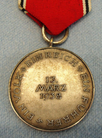  Nazi Austrain Anschus Medal and Ribbon.  Nazi Austrain Anschus Medal and Ribbon.  Other Accessory