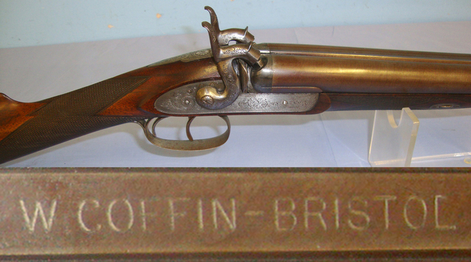 W. Coffin (Bristol) Percussion Sporting Shotgun, Barrel Rib Later C1869-70 Signed W. Coffin Bristol (Gloucestershire). Sn 21100 Muzzleloader None