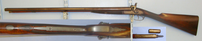  W. Coffin (Bristol) Percussion Sporting Shotgun, Barrel Rib Later C1869-70 Signed W. Coffin Bristol (Gloucestershire). Sn 21100 Muzzleloader None