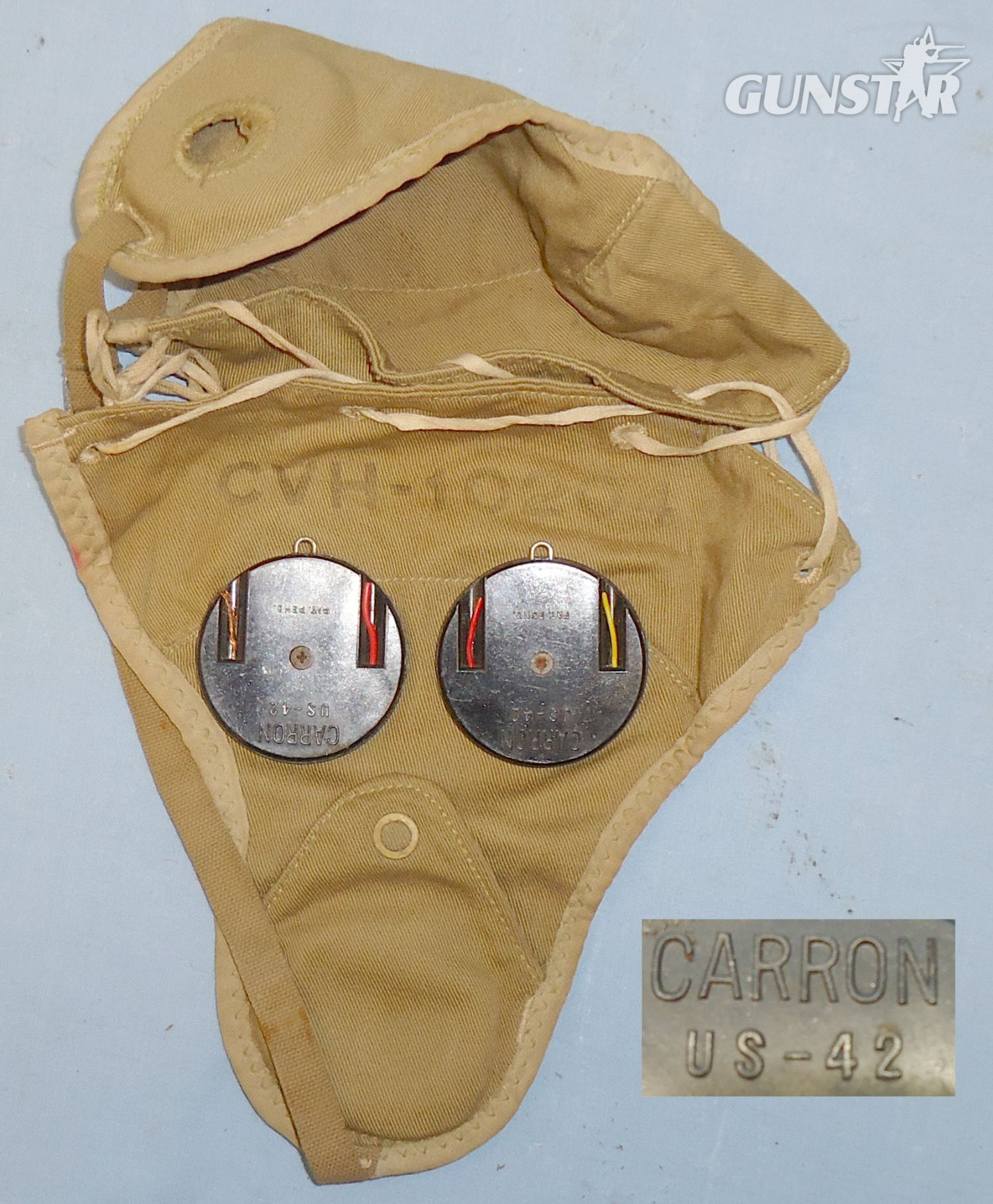  U.S. WWII Navy Lace up Canvas Skull Cap Ear Receivers for the Portable Miniature RBZ Receiver. HE 851. U.S. WWII Navy Lace up Canvas Skull Cap Ear Receivers for the Portable Miniature RBZ Receiver. HE 851.  Antique & Militaria