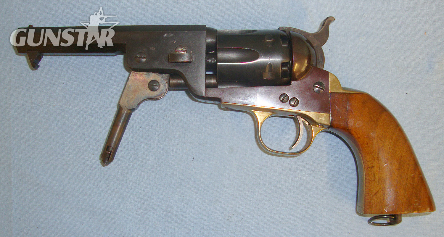  Colt With Octagonal Barrel, Brass & Colour Case Hardened Frame**UK 2003 DEACTIVATION CERTIFICATED** D 1547 None Revolver