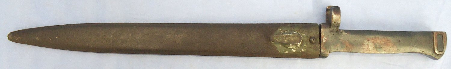 WW1, Imperial German, Gew88 & Gew98 Ersatz Pattern Bayonet with High Ears & a Steel Scabbard. Sn 23478:6 Bayonet - {CATEGORY} in 