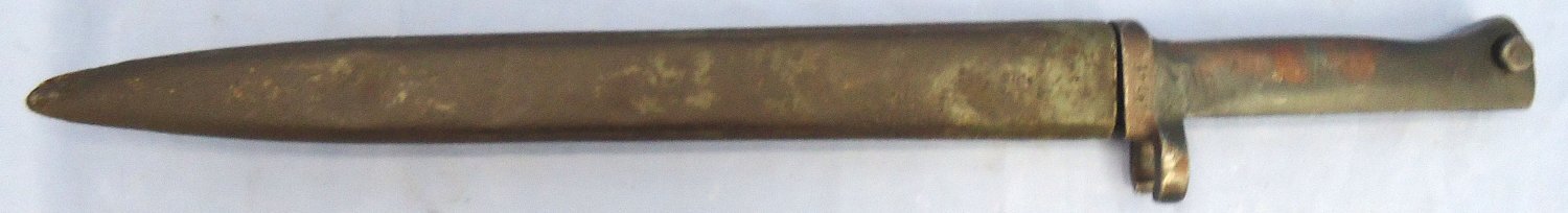 WW1, Imperial German, Gew88 & Gew98 Ersatz Pattern Bayonet with High Ears & a Steel Scabbard. Sn 23478:6 Bayonet 