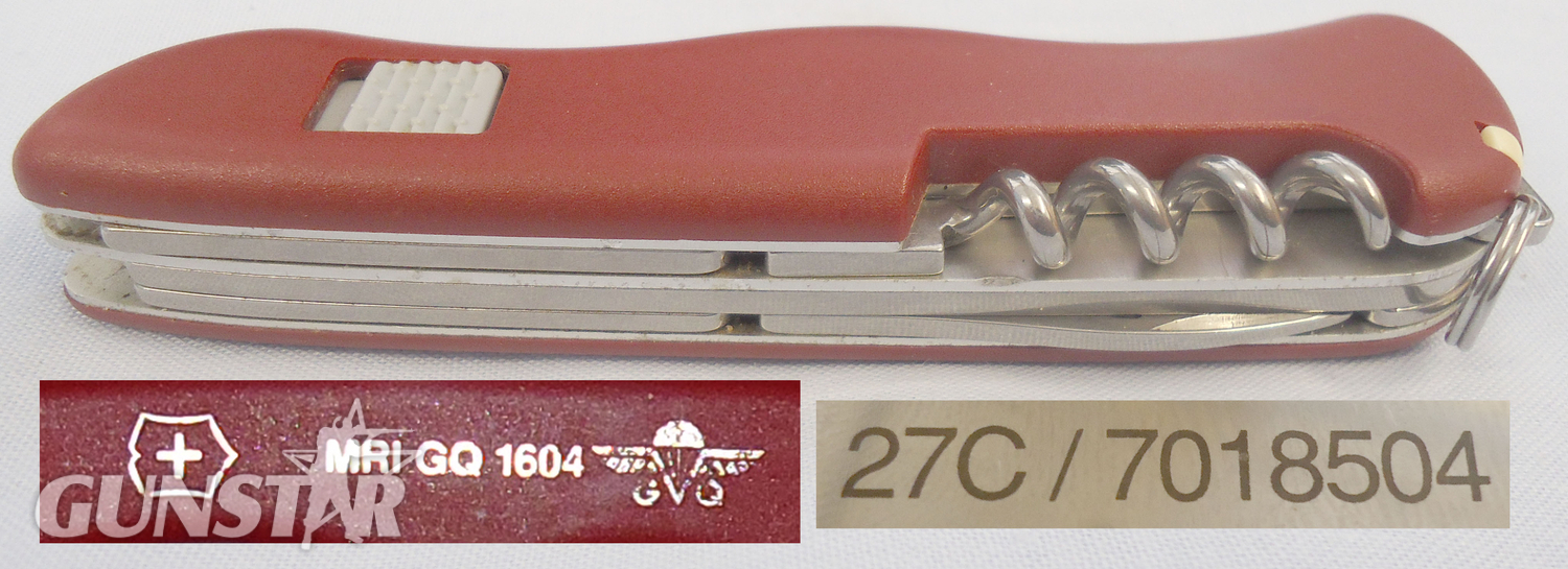 RARE**British GQ Parachute Co Ltd. RAF Air Crew Issue Swiss Victorinox Hunter Pattern Folding Multi Blade / Tool Clasp Knife (Swiss Army Type) With Stainless Steel Locking Blade. Sn 18094 Knive