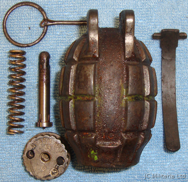 **INERT** DEACTIVATED** WW2 British & Canadian 1943 Dated Mills No.36M MK1, Hand **INERT** DEACTIVATED** WW2 British & Canadian 1943 Dated Mills No.36M MK1, Hand Antique & Militaria