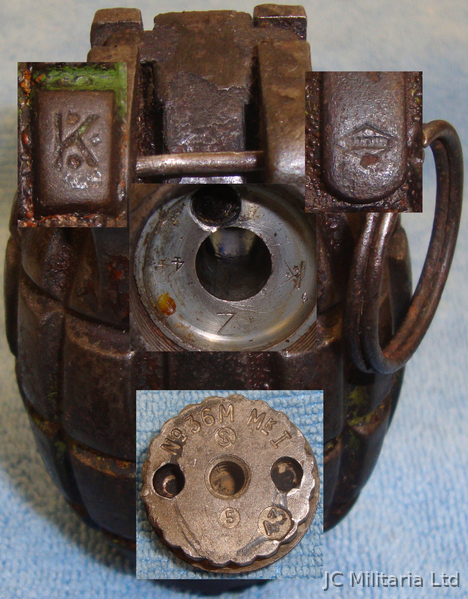  **INERT** DEACTIVATED** WW2 British & Canadian 1943 Dated Mills No.36M MK1, Hand **INERT** DEACTIVATED** WW2 British & Canadian 1943 Dated Mills No.36M MK1, Hand Antique & Militaria
