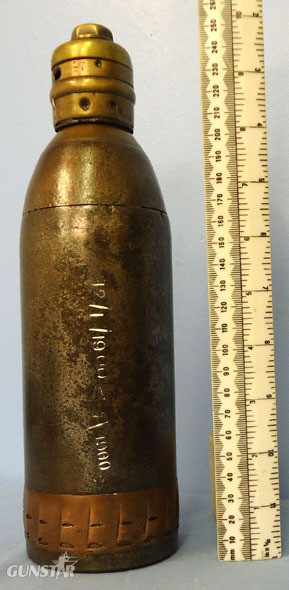 British 12 Pdr 6cwt Mk lV BL shrapnel projectile British 12 Pdr 6cwt Mk lV BL shrapnel projectile Antique & Militaria in 