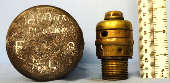 British 12 Pdr 6cwt Mk lV BL shrapnel projectile British 12 Pdr 6cwt Mk lV BL shrapnel projectile Antique & Militaria