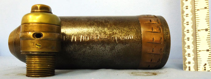  British 12 Pdr 6cwt Mk lV BL shrapnel projectile British 12 Pdr 6cwt Mk lV BL shrapnel projectile Antique & Militaria