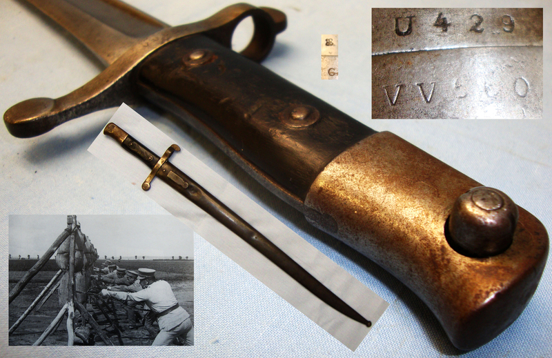 Rare* Portuguese Model 1885 Guedes (Kropatschek) Bayonet & Scabbard. BAYO 6274 Bayonet