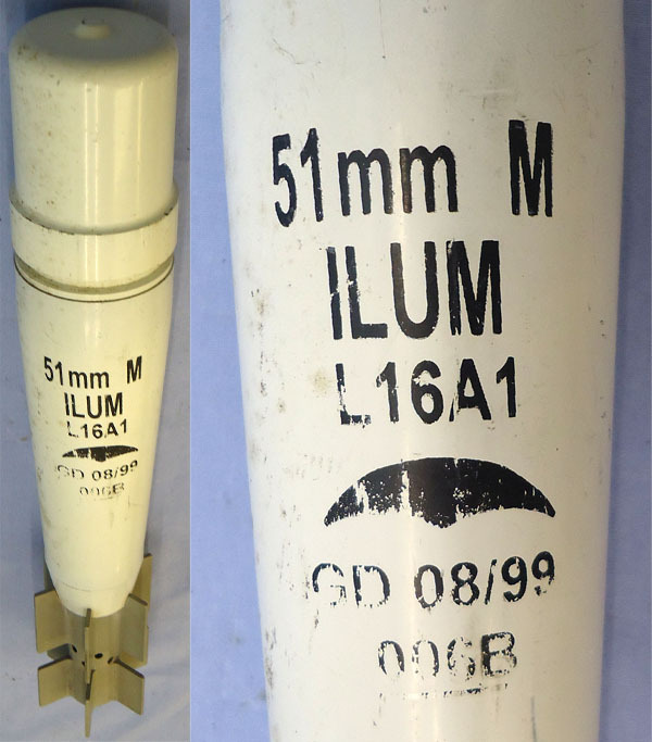 INERT DEACTIVATED. British 51mm L16A1 Illuminating Mortar For The L9A1 Mortar. - O 2029 INERT DEACTIVATED. British 51mm L16A1 Illuminating Mortar For The L9A1 Mortar. - O 2029  Other Ammunition
