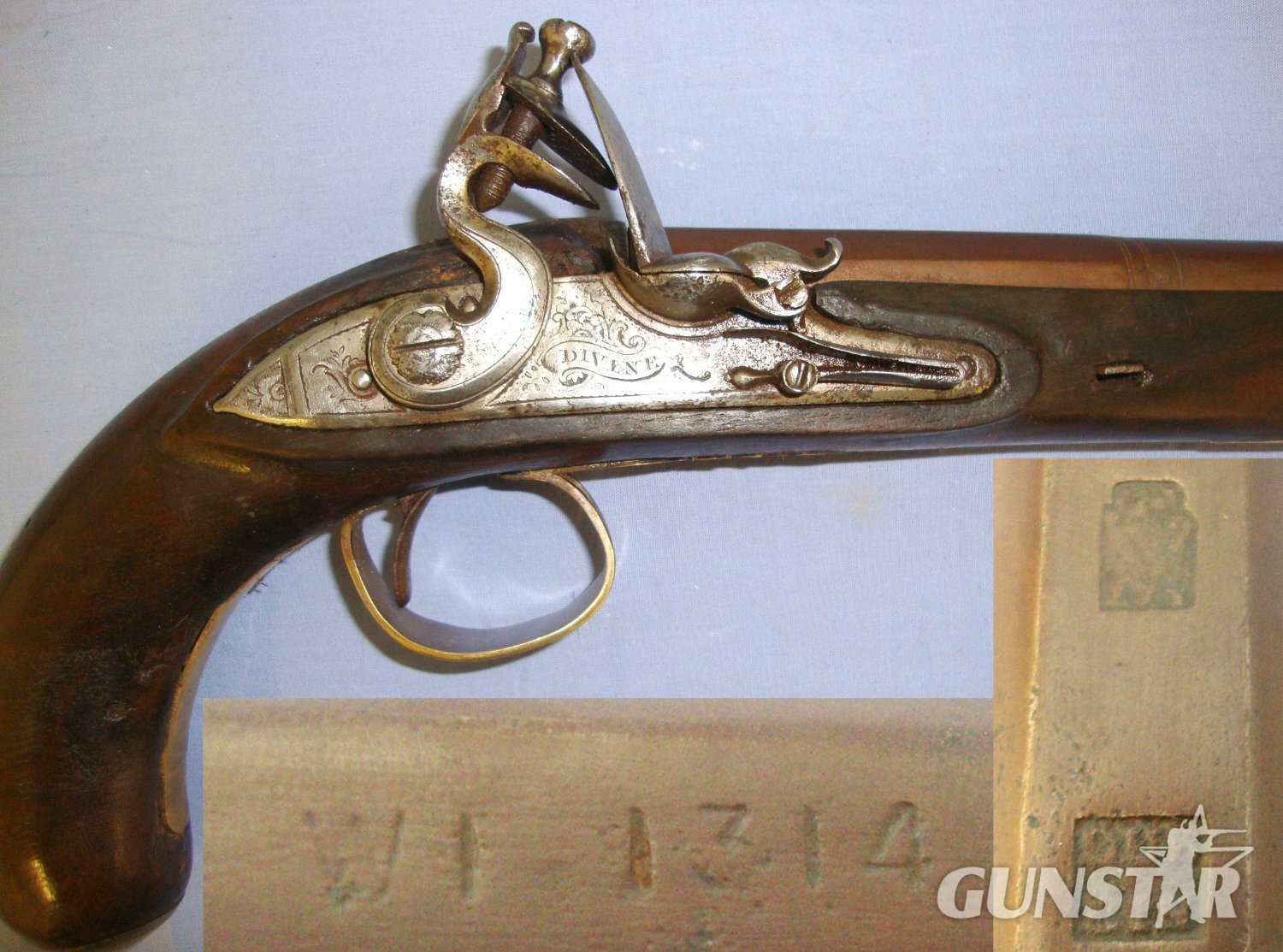 Thomas Divine With Browned 2 Stage Barrel & 1843-1846 WI 1314 (County Wicklow) Irish Registration Mark. Sn 20454 16 Bore/gauge Muzzleloader